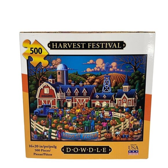 Dowdle 500 Piece Harvest Festival Puzzle Halloween Autumn Fall - Picture 1 of 5